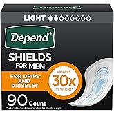 Depend Shields Incontinence Pads for Men, Light Absorbency, 90 Count
