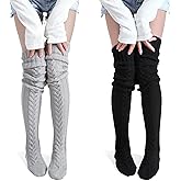 Pcavin Women's Thigh High Socks Over the Knee Cable Knit Boot Socks, Long Warm Fashion Leg Warmers Winter