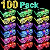 100 Pack Glow Sticks Glasses Bulk Party Pack Easter Basket Party Supplies, Light Up Glasses Bulk,Glow in the Dark Party Supplies Favors,LED Sunglasses, Concert, Neon,Birthday, Party Favors, Pool