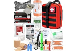 VVIITOP IFAK Kit Trauma Kit Military Medical First Aid Kits Bleeding Contral Emergency Survival Bug Out Bag for Camping Gear Supplies Hiking (Red)