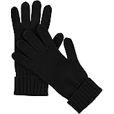 Velanio Cashmere Women's 100% Cashmere Knitted Gloves Pure Soft Comfortable With Ribbed Cuffed
