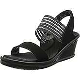 Skechers Cali Women's Rumblers-Sci-Fi Wedge Sandal, Black, 7.5 W US