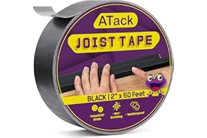 ATack Joist Tape for Decking 2 Inch x 50ft – Waterproof Deck Joist Tape, Non-Shrinking Butyl Flashing Sealant, High Tack Rim Joist Tape for Year-Round Protection on Wood, Metal, Composite, Roof Beams