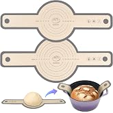 SWSKR 2 Pcs Sourdough Silicone Bread Sling for Dutch Oven,Gray Set of 2 | Non-Stick &amp; no objectional odor Bread Baking Mat Set, Anti-slip Reusable Bread Sling with Long Handle to Transfer Sourdough