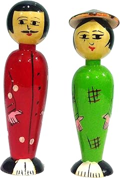 Crafts India Handcrafted Wooden North East India Couple - 11 cms