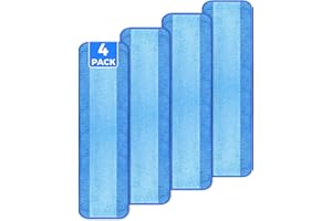 wlich 4-Pack Microfiber Cleaning Pads, 18-Inch Microfiber Mop Pads Compatible with Bona Mop, Washable and Reusable Mop Pad Refills for Hardwood Tile Laminate Floors