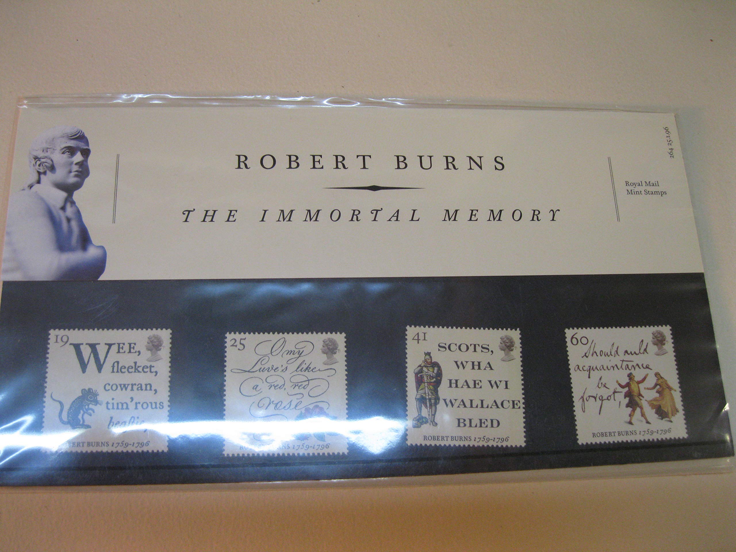 1996 Robert Burns - The Immortal Memory Presentation Pack PP230 (printed no. 264) - Royal Mail Stamps