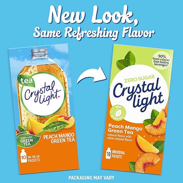 CRYSTAL LIGHT SUGAR-FREE PEACH MANGO DRINK MIX (10 ON-THE-GO PACKETS)