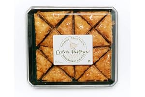 Cedar Pastries 16pc Grab N' Go Traditional Triangle Baklavas - Kosher & Halal Mediterranean Dessert Treats