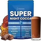 Mushroom Hot Cocoa, Melatonin-Free Natural Relaxation Drink Mix | 14 Mushroom Extracts, Magnesium, Ashwagandha, GABA & 51 Superfoods | Calm & Sleep Support | Keto & Vegan, Cocoa Powder | 30 Servings