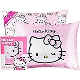 Hello Kitty Satin Pillowcase for Hair Skin Benefits, 19”x26” Soft and Cooling Pillowcase with Zipper, Gifts for Women
