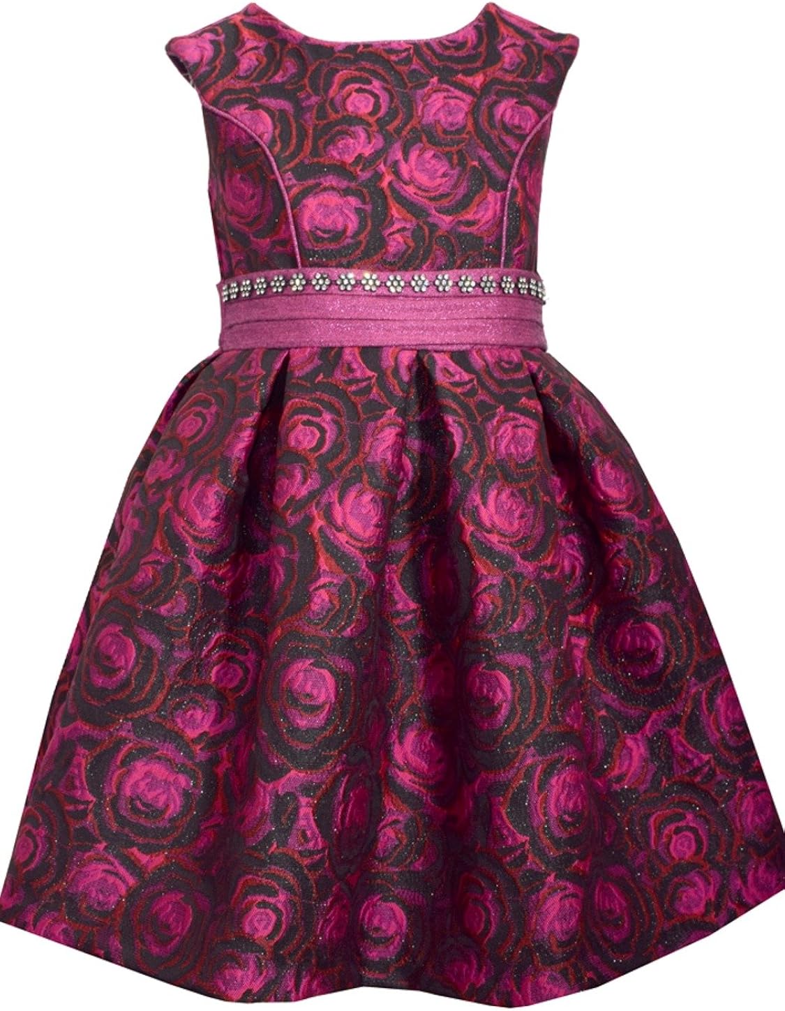 Bonnie Jean Girls Fuchsia Floral Brocade Dress Clothing