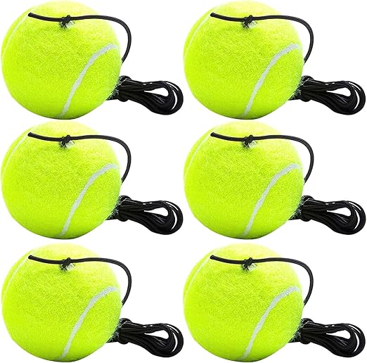 Cotiny 6 Pack Tennis Trainer Ball with String Tennis Ball with Elastic