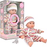 John Adams Tiny Tears Teeny Baby 30cm Soft Bodied Doll with 16 Sounds