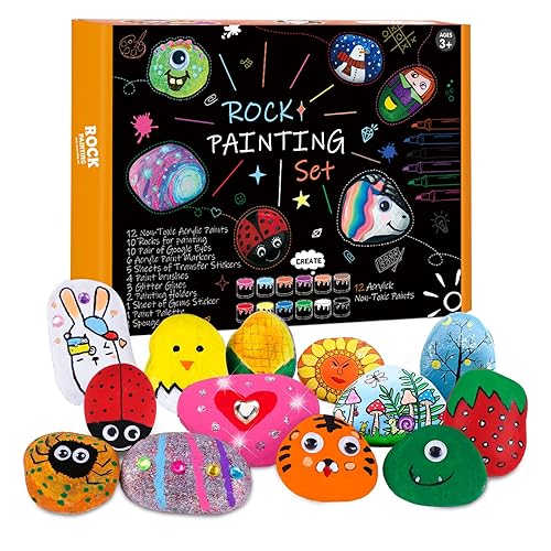 YIFUHH Creative Rock Painting Kit for Kids, Arts and Crafts for