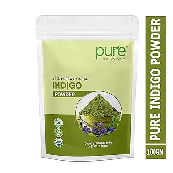 Pure Herbology Pure & Natural Indian Indigo Powder for Hair Care & Hair Growth, 100gm