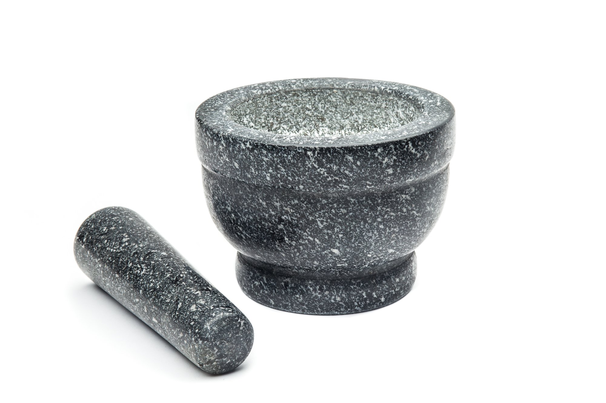 Fox Run Granite Mortar and Pestle, 5.5 x 6 x 6 inches, Black