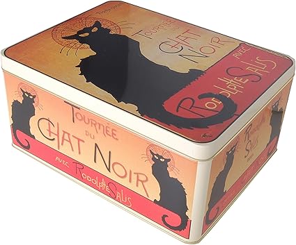 French Classics - Caja metálica, diseño de Chat Noir (26 x 20 x 12 cm): Amazon.es: Hogar
