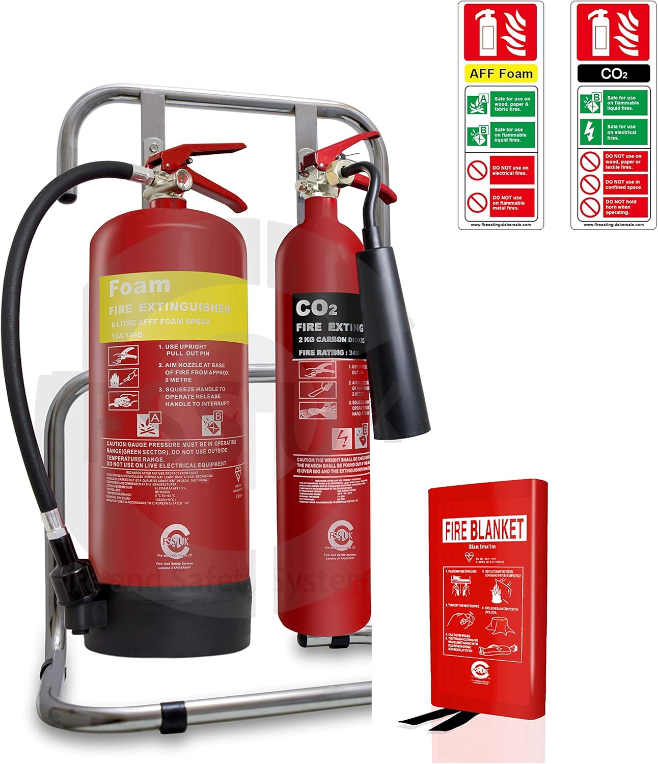 Super Saturday Small Office Fire Safety Pack Fire Extinguisher Set With