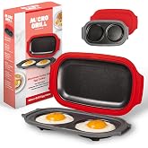 Micro Grill Egg Mate Microwave Egg Cooker &ndash; 2-Egg Sunny Side Up Cooker &amp; Breakfast Sandwich Maker, Fast Microwave Breakfast Cooker with Steam-Vent Lid, BPA-Free, Dishwasher Safe