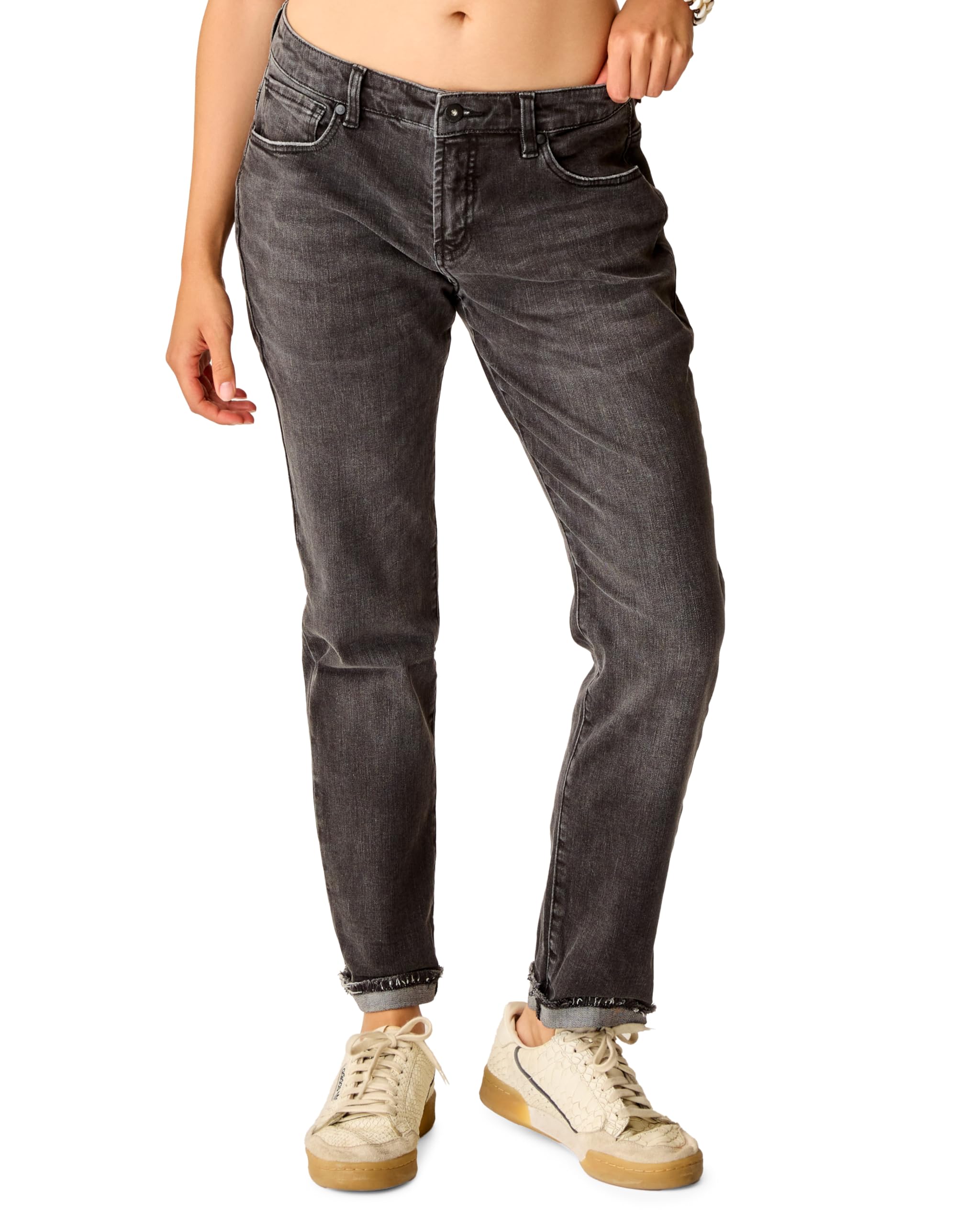 Photo 1 of Carve Designs Carson Boyfriend Jeans for Women - Mid-Rise & Relaxed Fit Washed Black 10