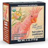 Light Mountain Henna Hair Color &amp; Conditioner - Light Red Hair Dye for Men/Women, Organic Henna Leaf Powder and Botanicals, Chemical-Free, Semi-Permanent Hair Color, 4 Oz