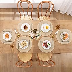 SHACOS 15 inch Round Braided Placemats Set of 6 Non