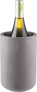 Buddy´s Bar - Flaschenkühler „Concrete“, hochwertiger Sektkühler aus Beton, 12 x 19 cm, möbelschonende Unterseite, Innendurchmesser 10 cm, Weinkühler geeignet für 0,7 L - 1,5 L Flaschen, Beton grau