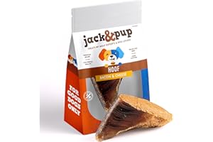 Jack&Pup Filled Cow Hooves for Dogs, Cow Hoofs for Dogs, Natural Dog Chews, Stuffed Bones (Bacon and Cheese Flavor) 1 Pack