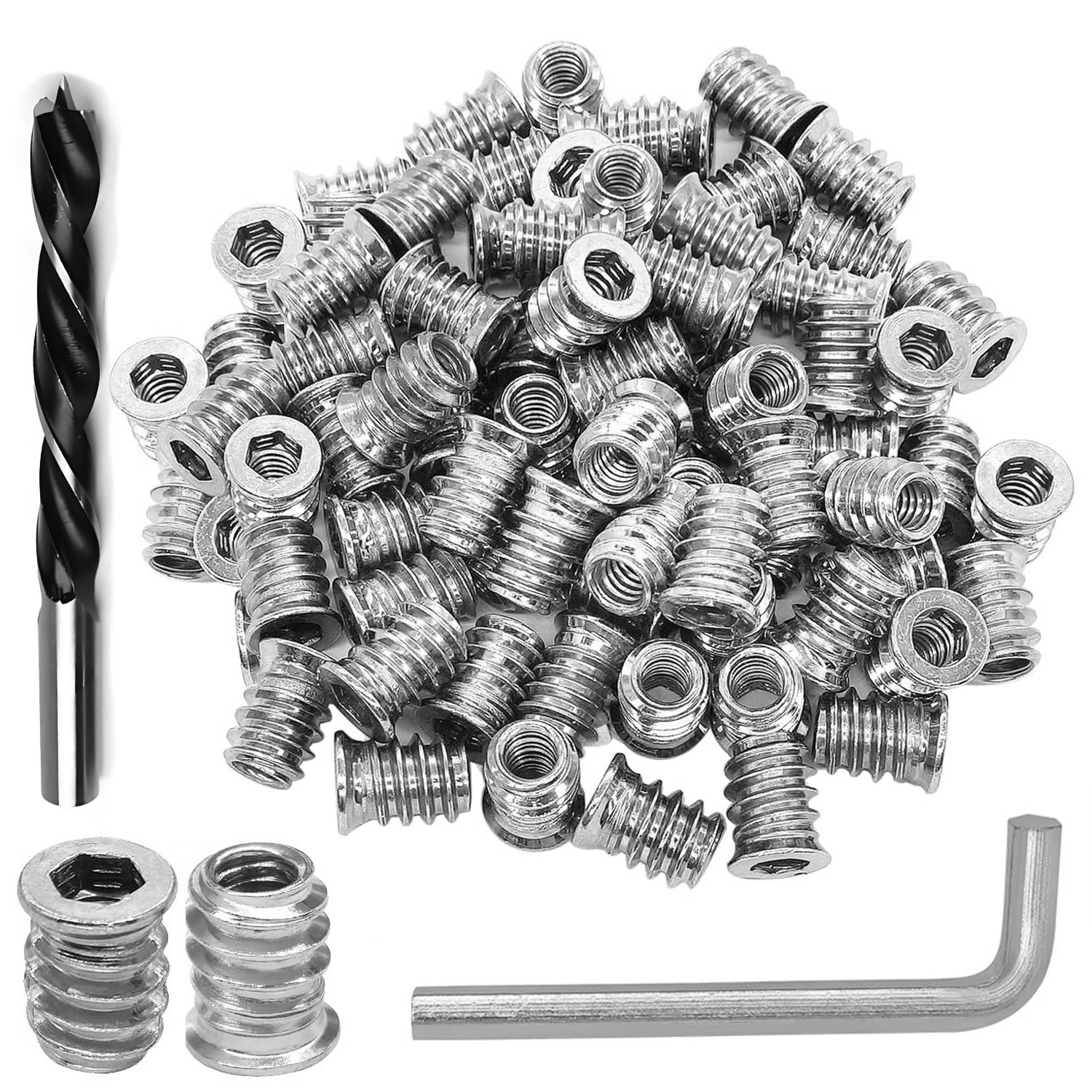 Wadayu 50pcs Threaded Inserts for Wood, Screw in