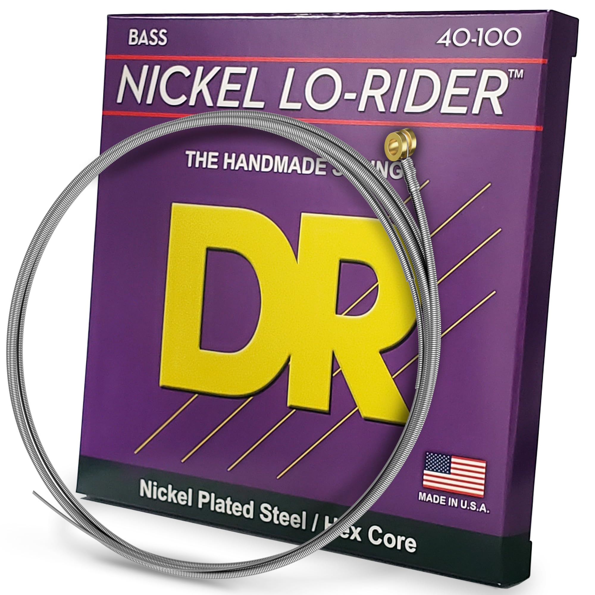 DR Strings NICKEL LO-RIDER™ - Nickel Plated Bass Strings: Light 40-100