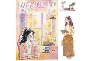Uideyvi Quiet Office Sticker Scrapbooking Supplies for Junk Journal, 20 Sheets PET Stickers - Vintage Journaling Stickers, Ephemera Sticker Book Pre Cut(TZ-009-008)