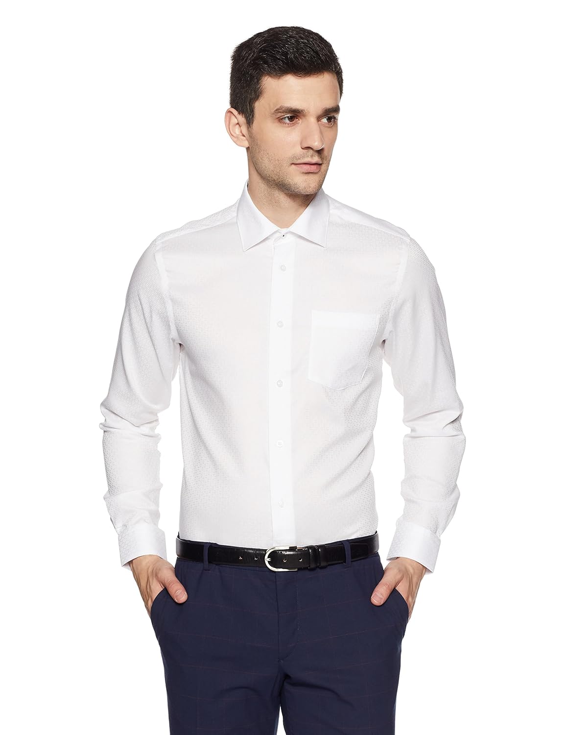 blackberrys men's solid regular fit formal shirt