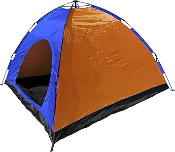 Amazon 安住商事 Bigサイズ ワンタッチテント ４ 6人用 アウトドア レジャー 災害 日除け 防水 キャンプ 野宿 コンパクト 野営 野宿 ブルーxオレンジ サカイトレーディング Sakai Trading テント本体