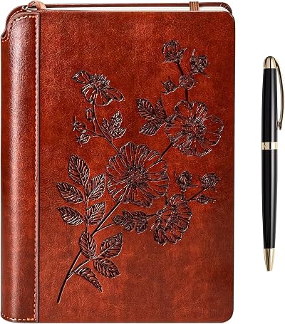 SETTINI Flower Journal for Writing Gift Set Hardcover Vegan Leather 192 Pages