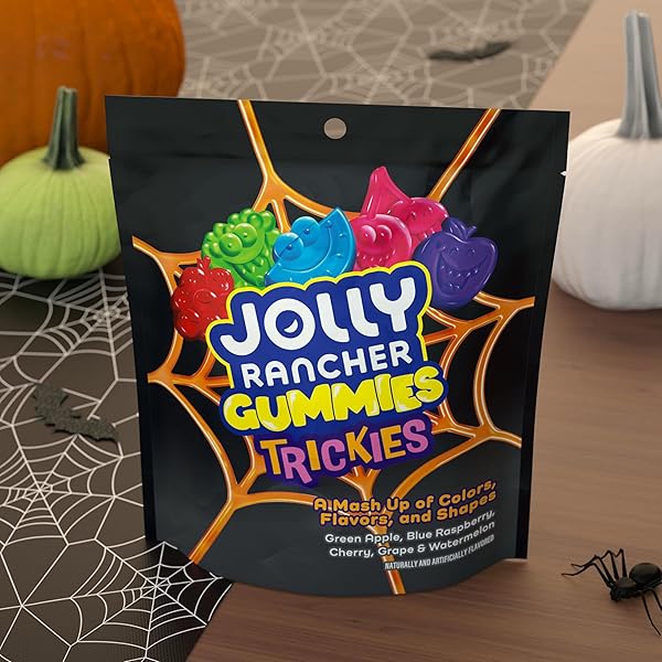 JOLLY RANCHER TRICKIES GUMMIES ASSORTED FRUIT FLAVORED, HALLOWEEN CANDY BAG, 7.1 OZ