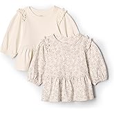 Amazon Essentials x Sofia Grainge Toddler and Baby Girls' 3/4 Sleeve Knit Top