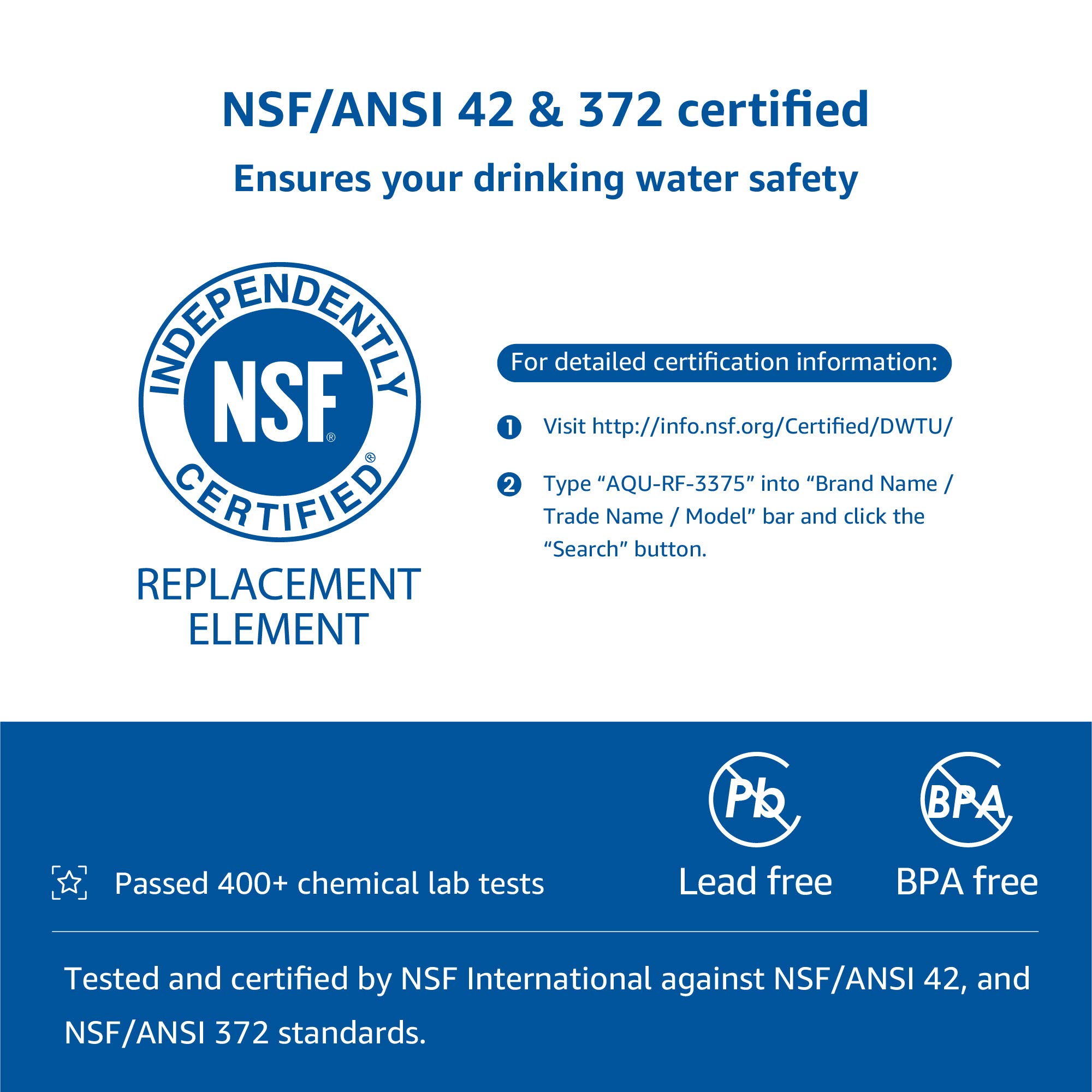 AQUACREST RF3375 NSF Certified Water Filter, Compatible with Pur® RF-3375 (RF33752V2) Faucet Replacement Water Filter, PUR®, PUR®PLUS Faucet Filtration Systems (3 Count, Packing May Vary)