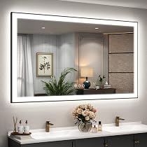 Amazon.com: SMIROR Espejo de baño LED de 55 x 30 pulgadas con ...
