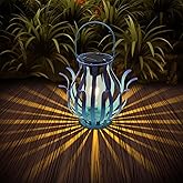 Solar Lanterns Outdoor Waterproof Hanging Lanterns as Birthdays Gifts for Women Mom Grandma Metal Garden Decor for Outside Solar Lights for Yard, Patio, Lawn, Porch, Backyard (Gradient Blue)