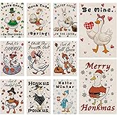 Seasonal Garden Flags - Funny Goose Double Sided Flags Set of 11 Holiday Farmhouse Indoor Halloween Christams Gifts Outdoor Yard Lawn Decorations 12.5x18 Inch
