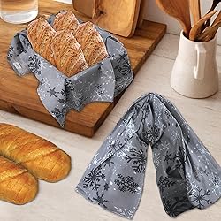 Urban Villa Christmas Kitchen Towels Grey Snowflake