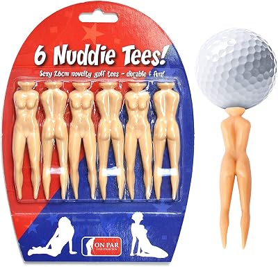 Second Chance Nuddie Novelty Golf Tees Six Pack Ball Marker Divot Tool