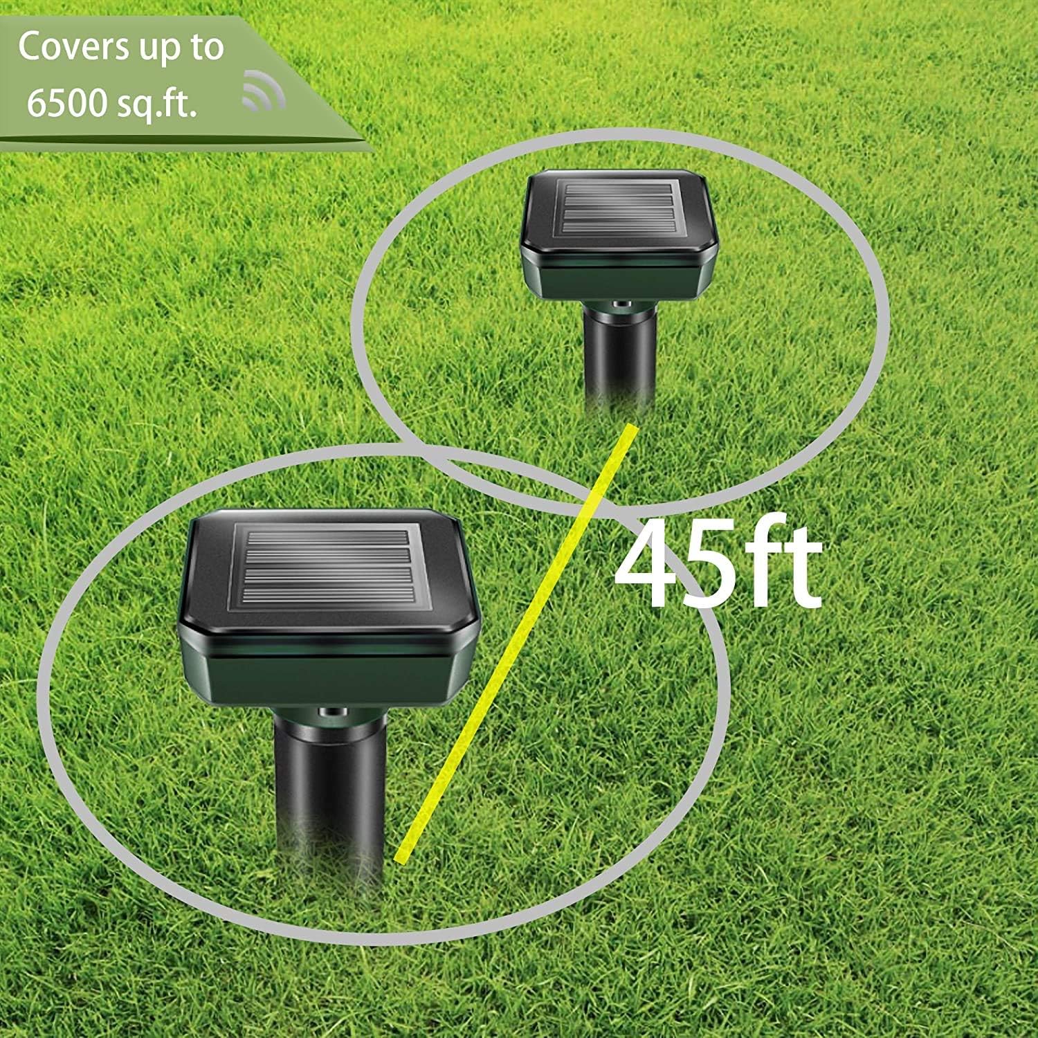 Groundhog and Mole Repellent Stakes – Solar Ultrasonic Pest Repeller for Outdoor Use – Pet Friendly Rodent Control Chases Away Snakes, Voles and Chipmunks with 400Hz Vibration (4 Pack): Health & Personal Care
