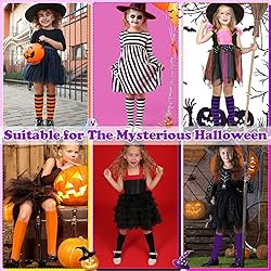 Girls Knee High Halloween & Soccer Socks - Orange
