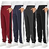 Resinta 4 Pack Boys' Fleece Sweatpants Kids Athletic Jogger Pants with Pockets Drawstring