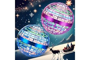 PRO STASH 2025 Upgraded Flying Orb Ball Toy with LED Lights, Cosmic Boomerang Hover Orb Ball for Kids & Adults, for Indoor/Outdoor Fun Cool Holiday Magic Toy, for Boys & Girls (Blue+Purple)