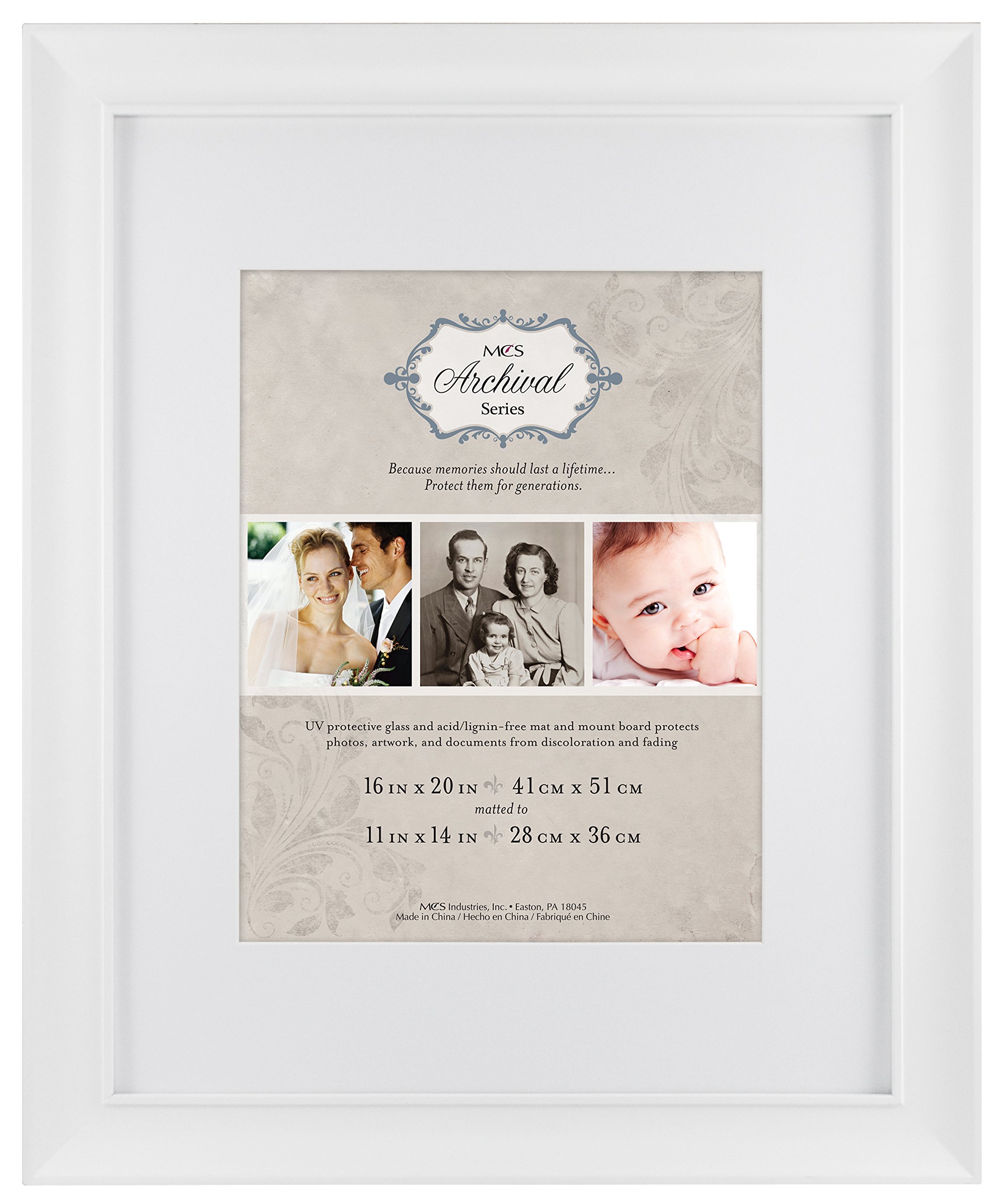 MCS 16x20 Inch Archival Frame with 11x14 Inch Mat