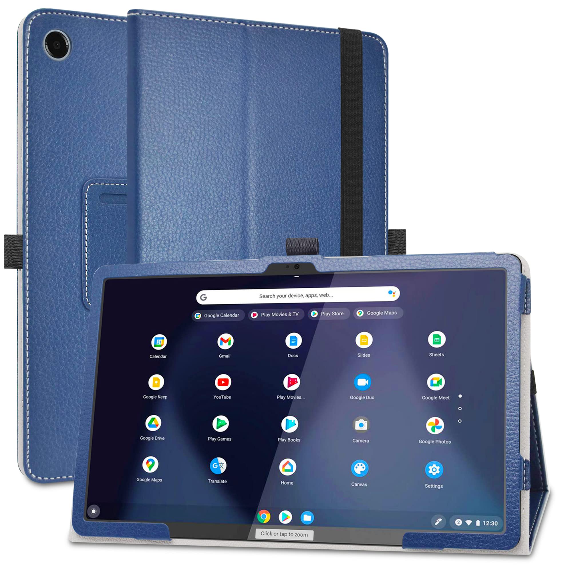 MAMA MOUTH Compatible with Lenovo IdeaPad Duet 3 Case,Slim Folio Folding Stand PU Leather Cover for Lenovo IdeaPad Duet 3 Chrome 11Q727 10.95 Inch Tablet,Dark Blue