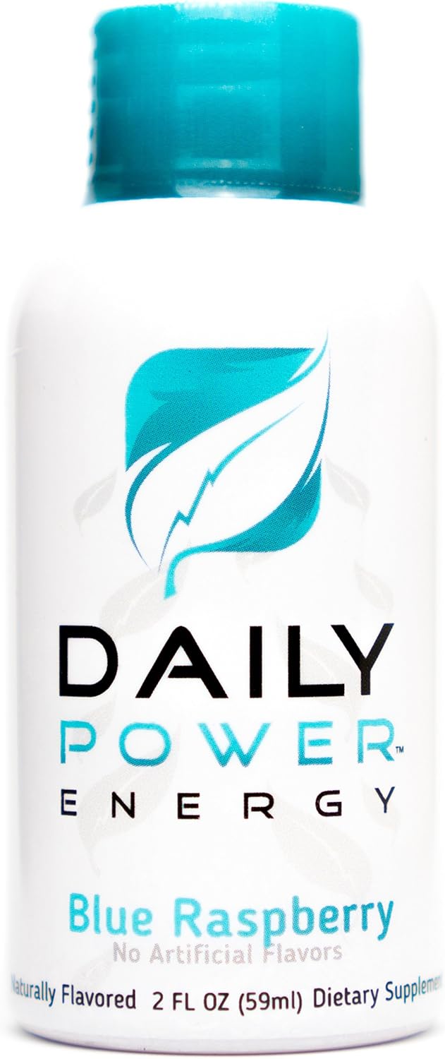 DailyPower Energy Shot - 220mg of Natural Caffeine - 12 Count (Blue Raspberry): Health & Personal Care